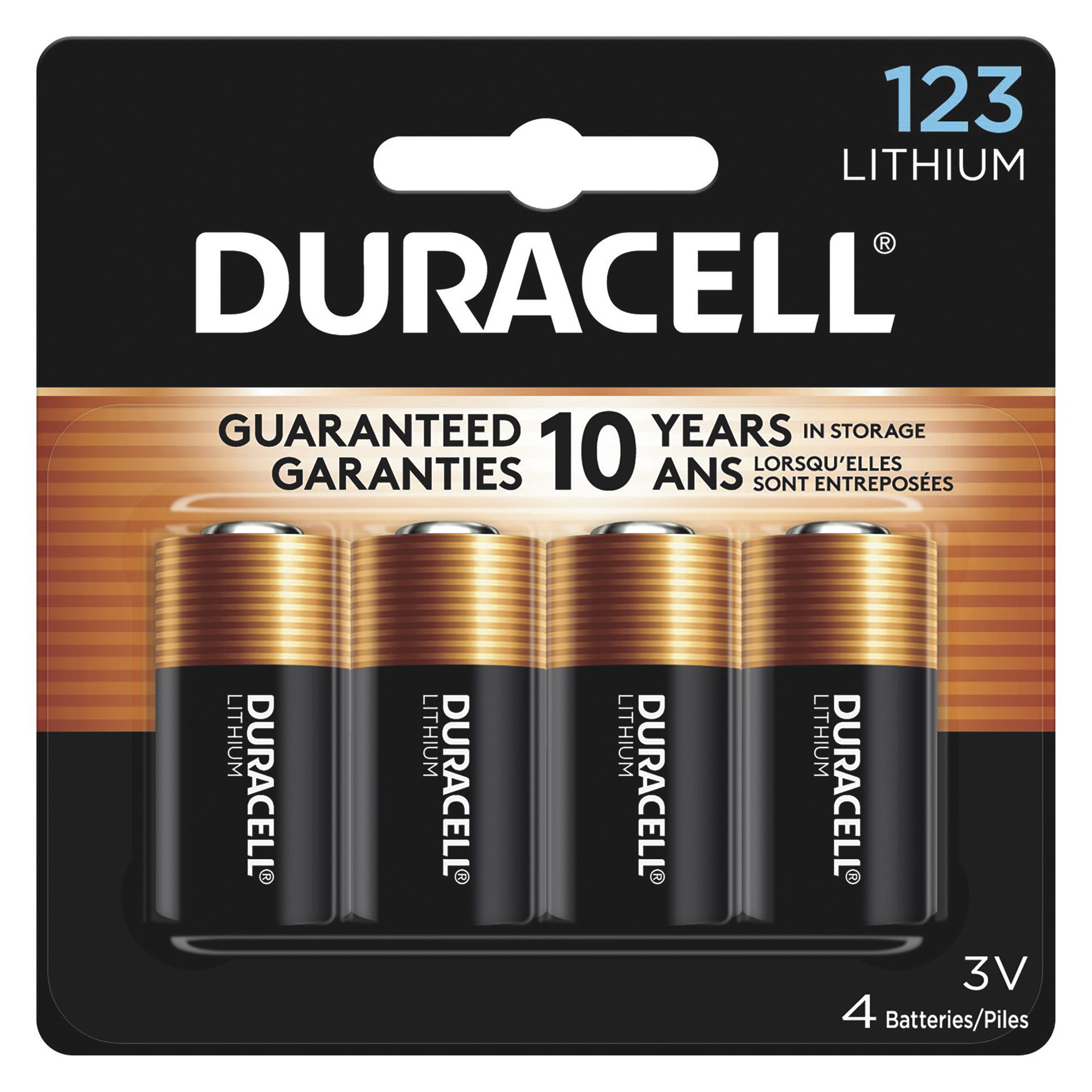 Duracell 123 Lithium Battery, 4-Pack, Model# DURDL123AB4PK